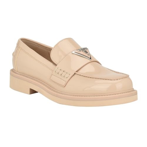 GUESS Women's Shatha Loafer, Light Natural Patent, 7 - Image 1