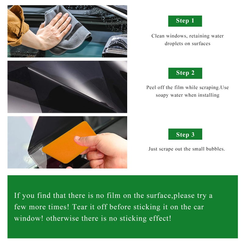 YTFRL Windshield Tint Strip, 51.18"Ã—7.87" Car Window Sun Visor Tints Film With Scraper, Universal Front Windscreen Heat Control Tint Strip Styling Decoration for Car Truck SUV RV - Image 3