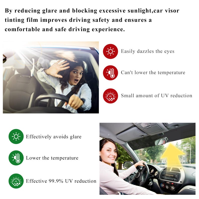 YTFRL Windshield Tint Strip, 51.18"Ã—7.87" Car Window Sun Visor Tints Film With Scraper, Universal Front Windscreen Heat Control Tint Strip Styling Decoration for Car Truck SUV RV - Image 5