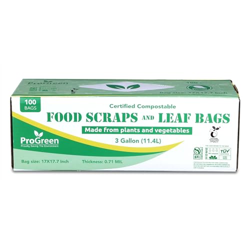 ProGreen Compostable Trash Bags 3 Gallon, Extra Thick 0.71 Mil, 100 Count, Small Kitchen Compost Bin Bags, Food Scraps Yard Waste Bags, Compost ASTM D6400 BPI and TÜV AUSTRIA Certified - Image 2