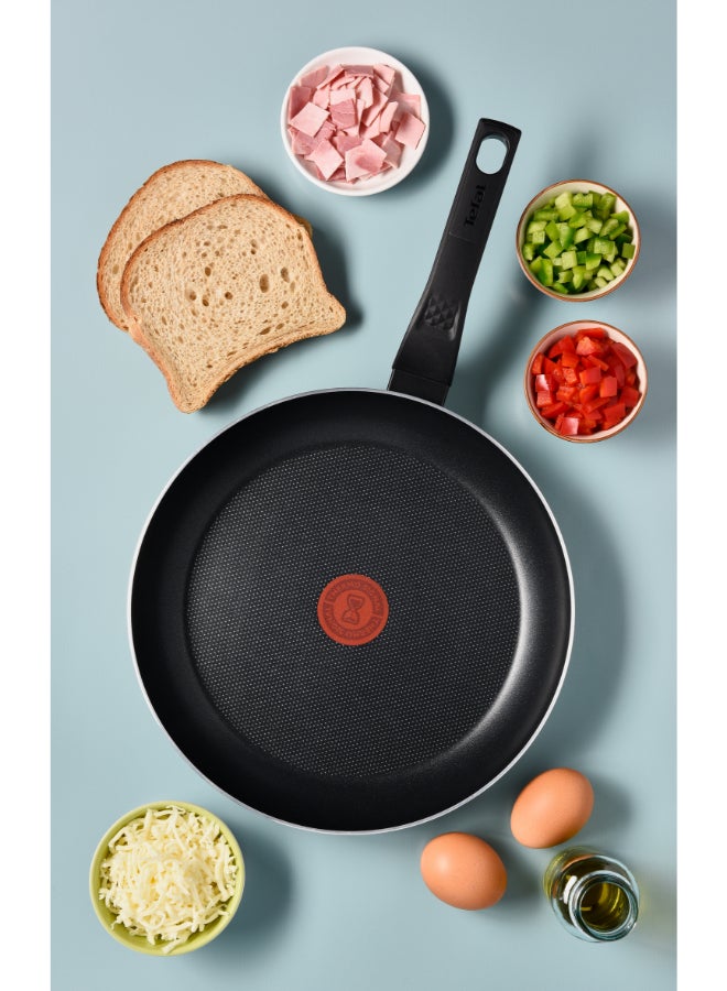 تيفال TEFAL مقلاة 28 سم | تنظيف سهل | ألومنيوم | طلاء غير لاصق | مؤشر حرارة Thermo Signal | قاعدة توزيع الحرارة | أواني طهي آمنة وصحية | صنع في فرنسا | أحمر | ضمان لمدة سنتين | B5720653 - Image 5