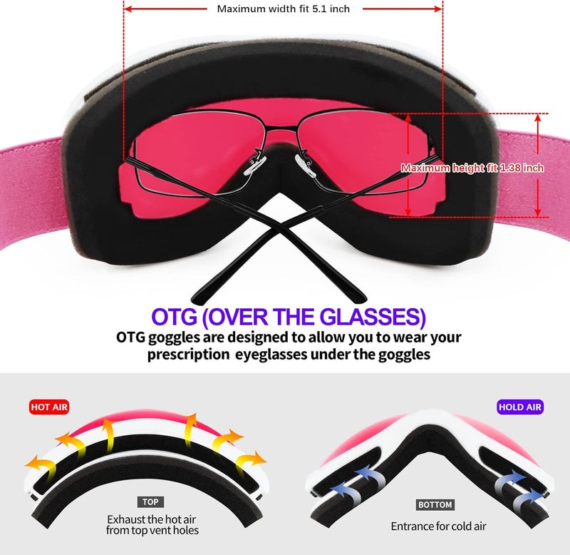 Supertrip Snow Ski Goggles Anti-Fog 100% UV Protection Snowboard Skiing Goggles - Image 5