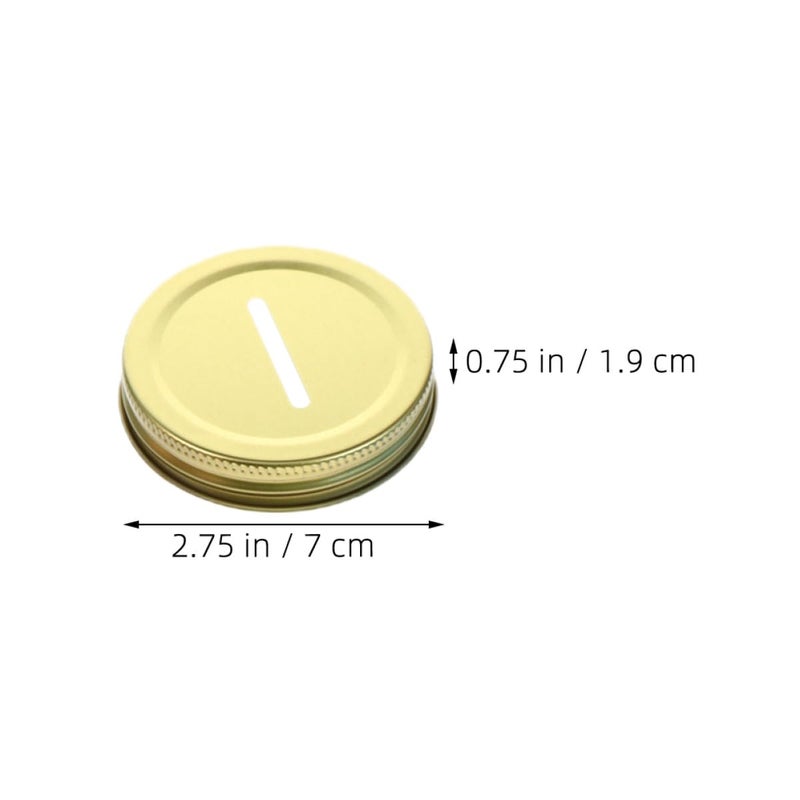 4Pcs 70mm Metal Mason Jar Lids With Coin Slot Gold And Silver Money Saving Covers - Image 3