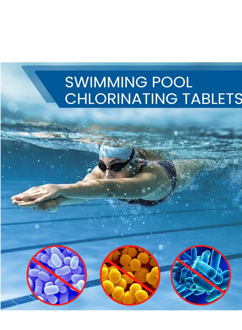 هوزونكس 80G أقراص الكلور متعددة الوظائف ، قرص فوارة لحمام السباحة ، لتطهير حمام السباحة (1 زجاجة قرص) - Image 2