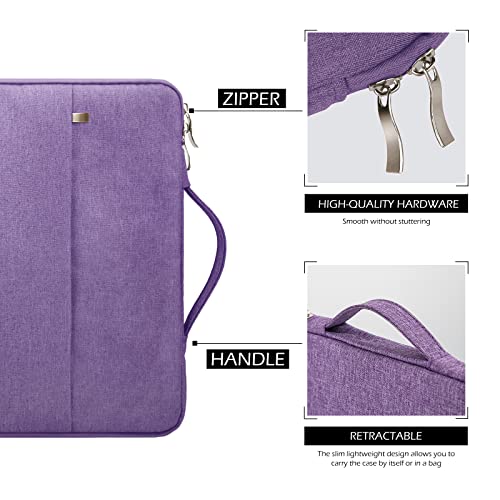 MicaYoung 15 Inch Laptop Sleeve Case Carrying Bag Compatible with MacBook Air 15 inch M4 M3 M2/Pro 15 A1707 A1990, Waterproof Chromebook Cover Computer Zipper Pouch with Handle Pocket, Purple - Image 5