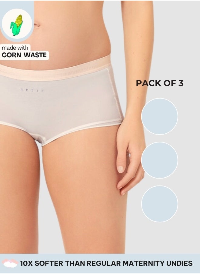 Intimate Queen Corn Bae Maternity Lacy Boy Shorts – Ultra-Soft, No Roll-Ups & Gusset Support, Full Coverage Comfort for Every Trimester (Pack Of 3)  - Image 1
