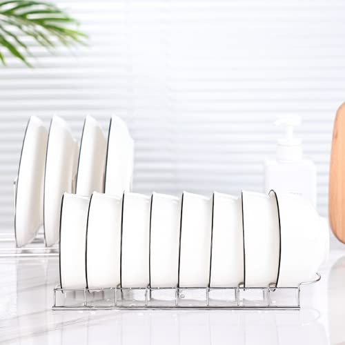 MINGFANITY Small Bowl Drainer,Stainless Steel Bowl Drying Rack for Kitchen Counter Organizer Storage, Storage Shelf, Chrome (2 Bowl Racks) - Image 3