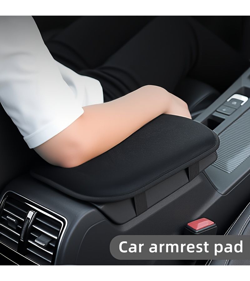 High End Black Thickened Car Armrest Cushion Relieves Fatigue Easy Install - Image 2