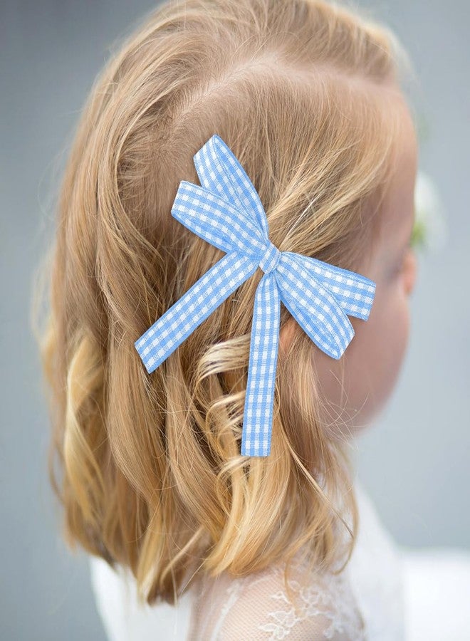 FFNMU Blue Gingham Ribbon 3/8 Inch 25 Yards Light Blue and White Checkered Ribbon for Gift Wrapping Buffalo Plaid Ribbons for Crafts DIY Flower Bouquet Bows Baby Shower Birthday Gingham Party Decorations - Image 5