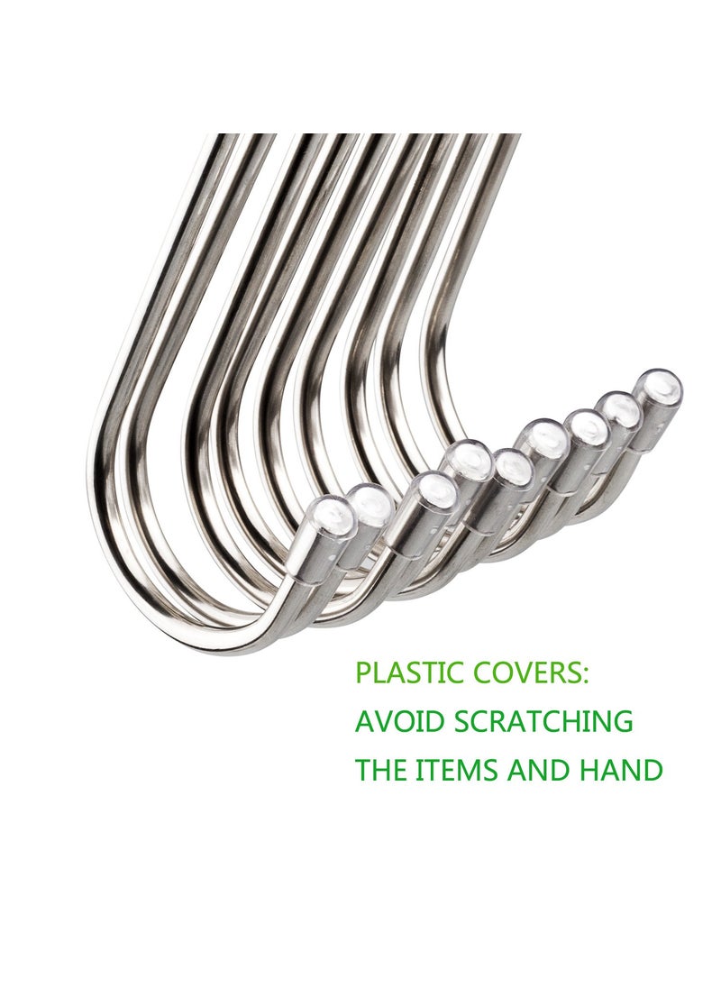 Evob 20 Pack S Shaped Hooks Stainless Steel Metal Hangers Hanging Hooks for Kitchen Work Shop Bathroom Garden  - Image 3