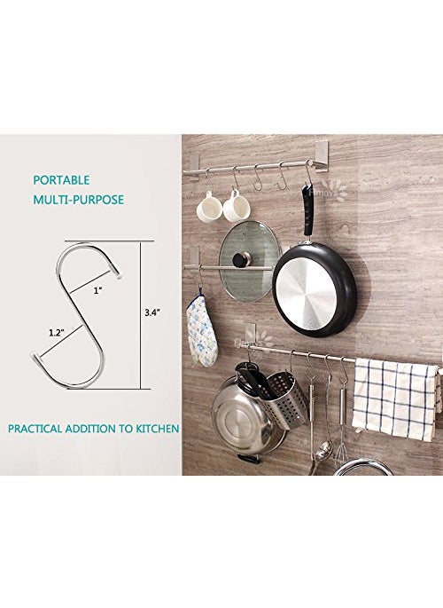 Evob 20 Pack S Shaped Hooks Stainless Steel Metal Hangers Hanging Hooks for Kitchen Work Shop Bathroom Garden  - Image 2