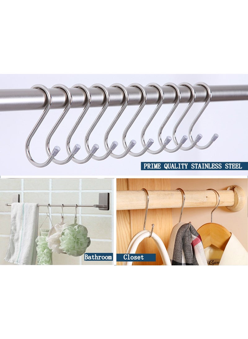 Evob 20 Pack S Shaped Hooks Stainless Steel Metal Hangers Hanging Hooks for Kitchen Work Shop Bathroom Garden  - Image 4