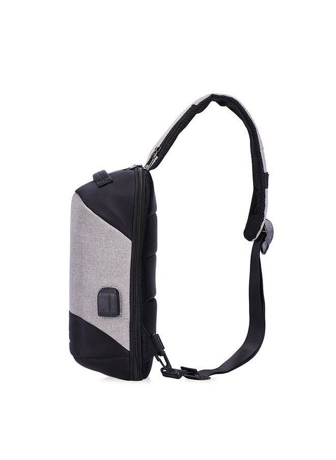 Arabest - Chest bag unisex new USB interface rechargeable shoulder bag fashion casual backpack large capacity canvas chest bag - Image 1