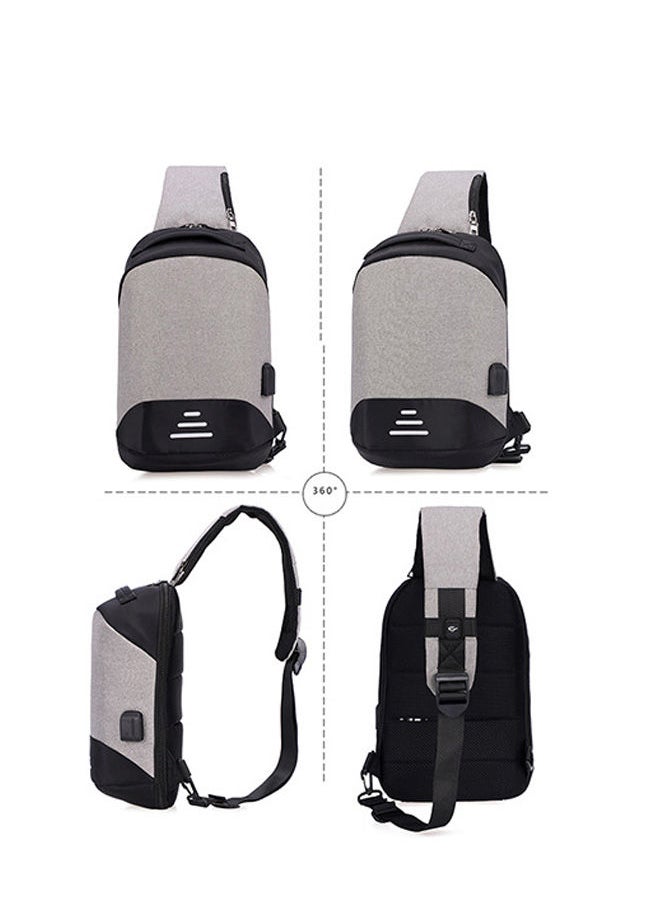 Arabest - Chest bag unisex new USB interface rechargeable shoulder bag fashion casual backpack large capacity canvas chest bag - Image 1
