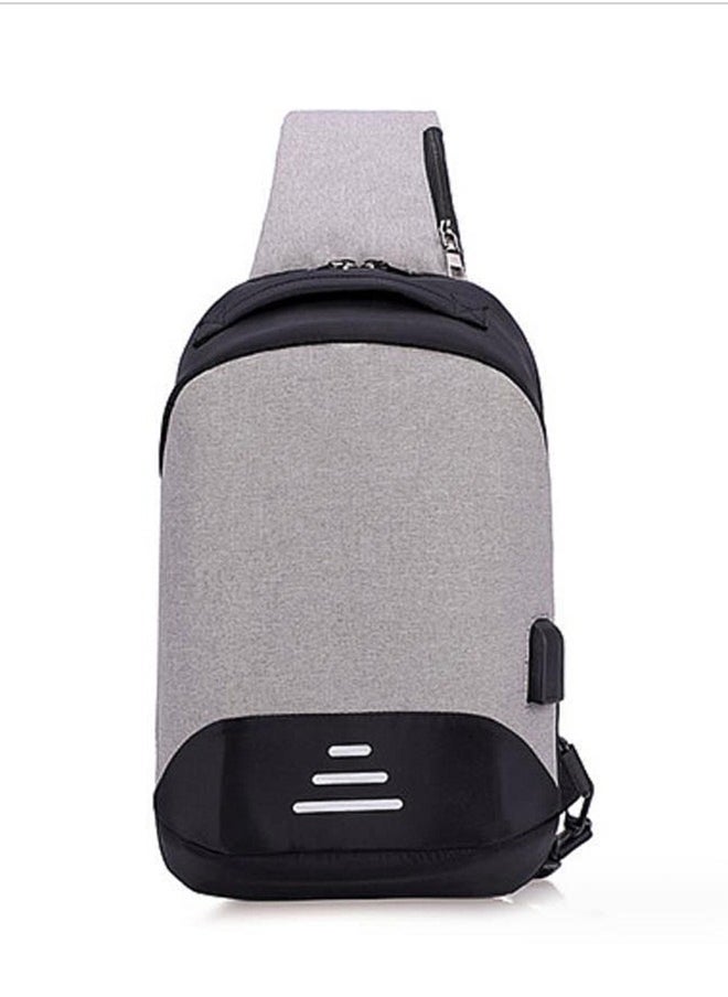 Arabest - Chest bag unisex new USB interface rechargeable shoulder bag fashion casual backpack large capacity canvas chest bag - Image 1