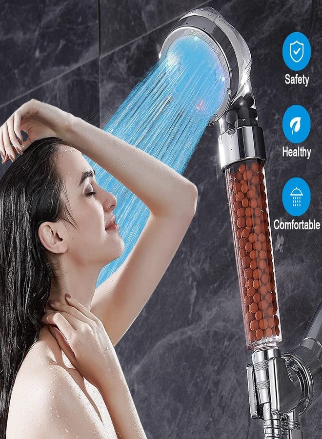 Vacto LED Handheld Shower Head Set with Filtration, Automatic 7-color Changing Shower Head Kit, High Pressure Handheld Shower Head with Hose and Bracket, Water Saving Showerheads with Filtration Beads - Image 4