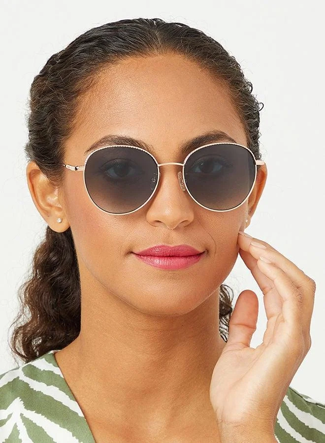 30Sundays 30Sundays FORGET-ME-NOT,Women Sunglasses, Round Sunglasses, UV Protection: UV400 (Rose Gold,Green)