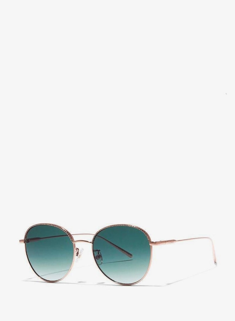 30Sundays FORGET-ME-NOT,Women Sunglasses, Round Sunglasses, UV Protection: UV400 (Rose Gold,Green) - Image 1