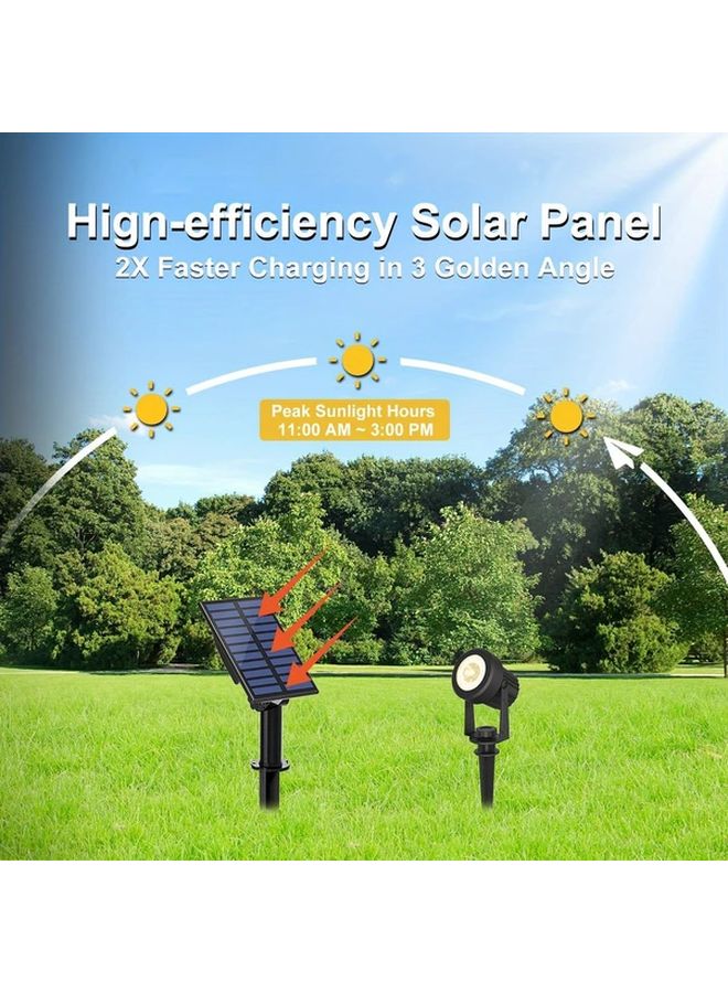 2 في 1 أضواء سبوت خارجية تعمل بالطاقة الشمسية، دافئة بيضاء، مقاومة للماء IP65، لإضاءة الحدائق والمناظر الطبيعية - Image 3