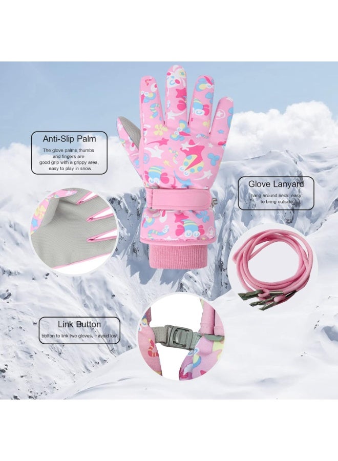 Ski Gloves for Kids, Waterproof Winter Gloves for Boys Girls, Insulated Youth Winter Gloves Age 7-9 Years Old, Warm Thick Ski Snowboard Gloves for Children Outdoor Sledding - Image 3