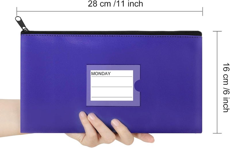 Sinzip 4 Pack Heavy Duty Leatherette Security Zipper Wallet, Clear Window, Coin Bag, Cash Bag, Tool Pouch, Assorted Colors (4 Pack Green) - Image 5