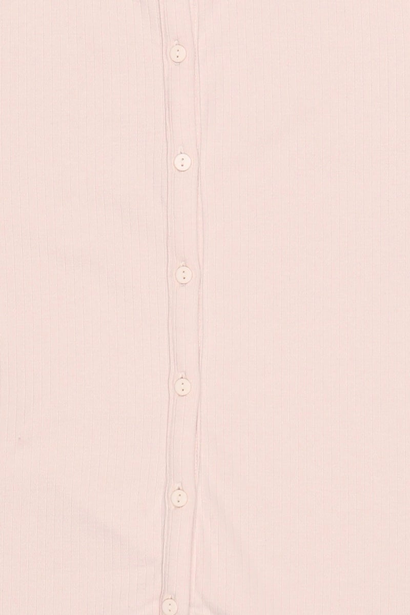 Threadbare Women Ribbed Round Neck Long Sleeve Cardigan, Cream - Image 5