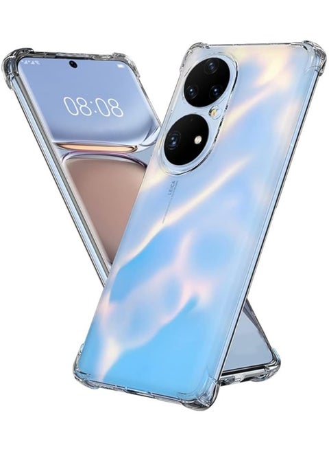 Compatible with Huawei P50 Pro Case Air Cushion Soft TPU Shock Absorption Anti-Slip Grip Soft Transparent Back Cover Bumper Shell for Huawei P50 Pro Clear