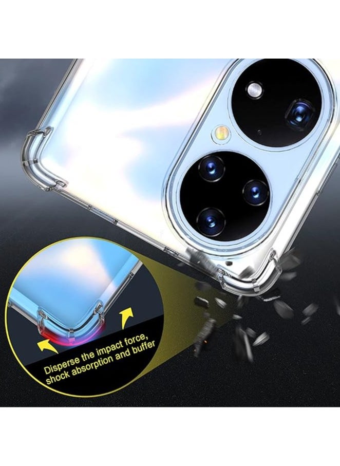 Generic - Compatible with Huawei P50 Pro Case Air Cushion Soft TPU Shock Absorption Anti-Slip Grip Soft Transparent Back Cover Bumper Shell for Huawei P50 Pro Clear - Image 1