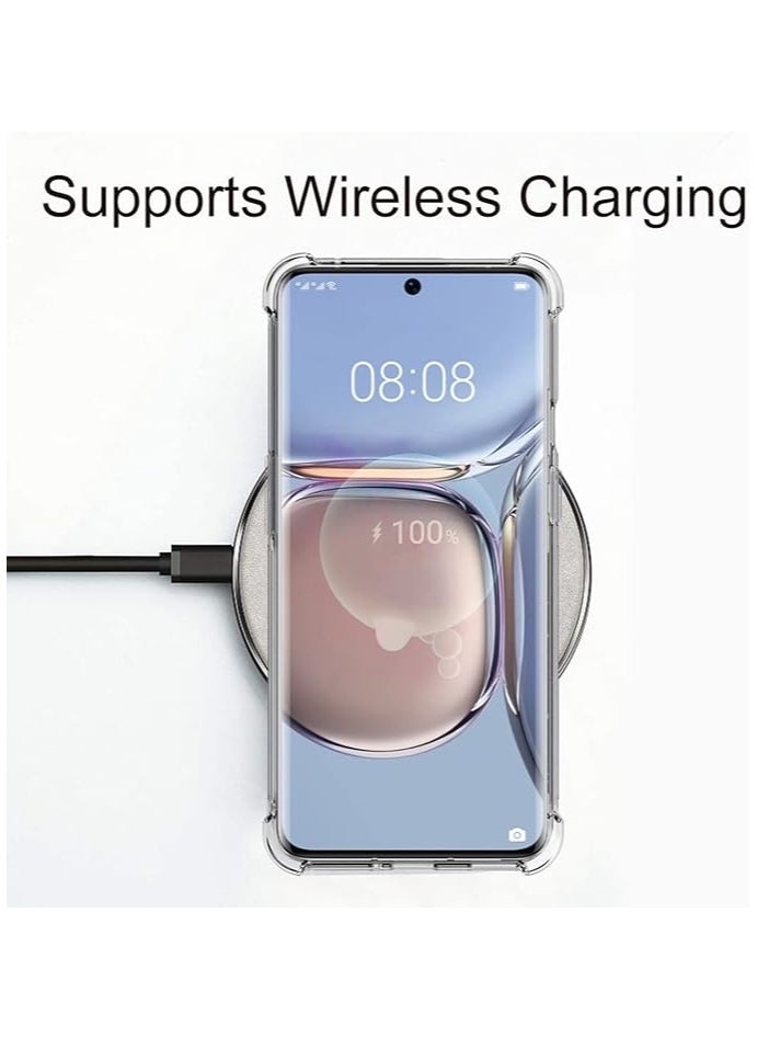 Generic - Compatible with Huawei P50 Pro Case Air Cushion Soft TPU Shock Absorption Anti-Slip Grip Soft Transparent Back Cover Bumper Shell for Huawei P50 Pro Clear - Image 1
