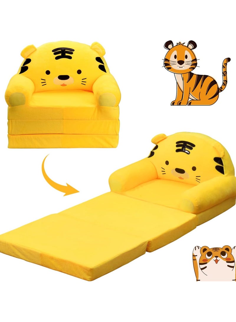 Cartoon Folding Children Sofa, 2 in 1 Children Sofa Bed Backrest Armchair Cute Cartoon Children Sofa, Lazy Sofa Children Flip Open Sofa Bed for Living Room, Bedroom - Image 3
