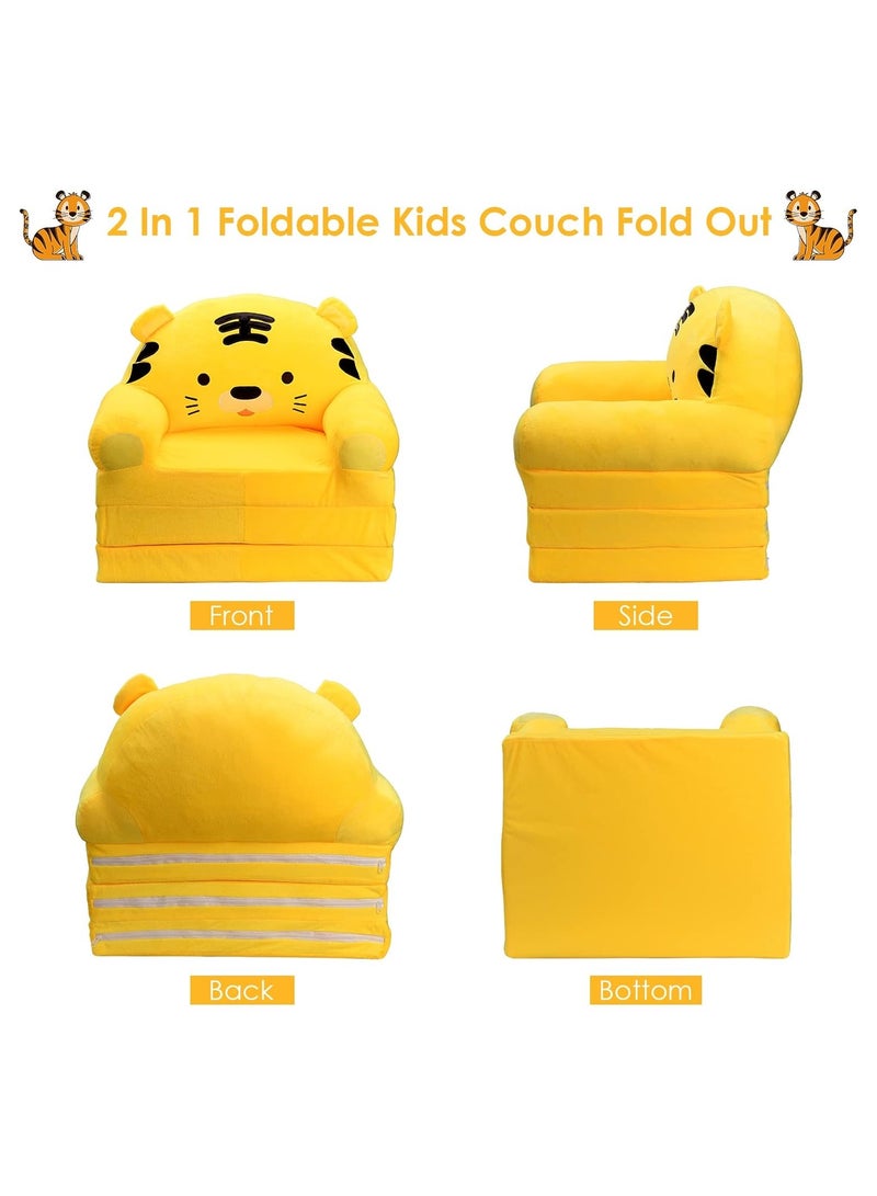 Cartoon Folding Children Sofa, 2 in 1 Children Sofa Bed Backrest Armchair Cute Cartoon Children Sofa, Lazy Sofa Children Flip Open Sofa Bed for Living Room, Bedroom - Image 5