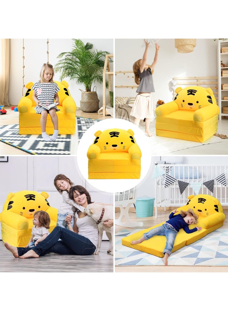 Cartoon Folding Children Sofa, 2 in 1 Children Sofa Bed Backrest Armchair Cute Cartoon Children Sofa, Lazy Sofa Children Flip Open Sofa Bed for Living Room, Bedroom - Image 2