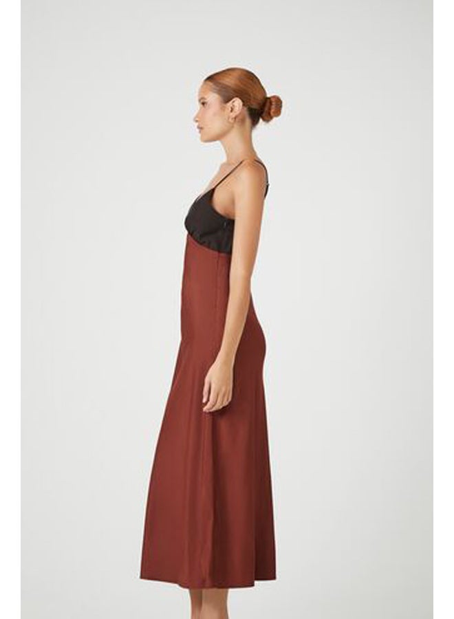 FOREVER 21 Colorblock Satin Maxi Slip Dress - Image 2