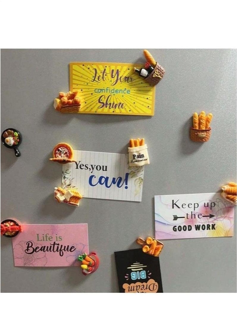 شاو تشن مجموعة مغناطيسات الثلاجة على شكل 12 قطعة من الأغذية - ملصقات الثلاجة الراتنجية ثلاثية الأبعاد للديكور المنزلي والمطبخ - Image 5