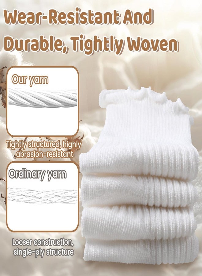 HaiFafafaing Baby Girls Socks White 6-12 Months Non Slip Ruffle Baby Socks For Girls Cotton Toddler Ruffle Sock with Grips For Girl Dress 6 Pairs - Image 5