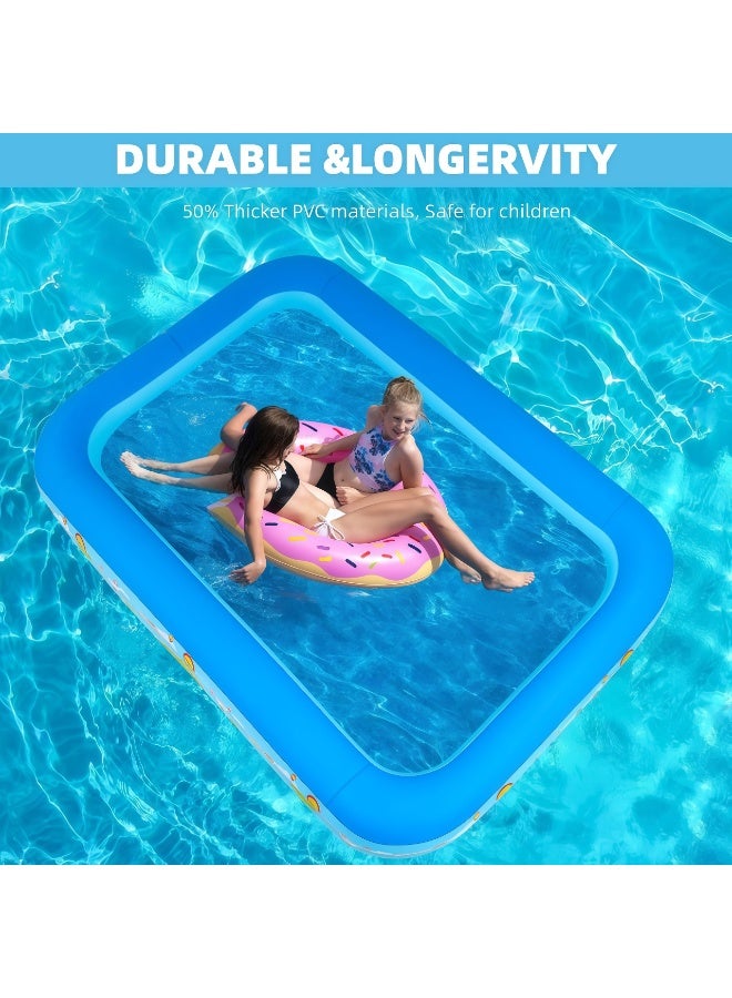 أَليفينجهوم مسبح  قابل للنفخ مع مضخة هواء للأطفال والكبار، ٢١٠ × ١٣٨ × ٥٥ سم، حوض سباحة مستعمل عائلي مستطيل مصنوع من PVC سميك مقوى للاستخدام في الخارج والحديقة والفناء الخلفي وحفلات الصيف. - Image 5