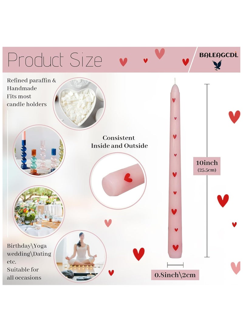 مجموعة من شمعتين مدببتين مطبوعتين، شمعة بالتنقيط مصنوعة يدويًا (وردي) - Image 3