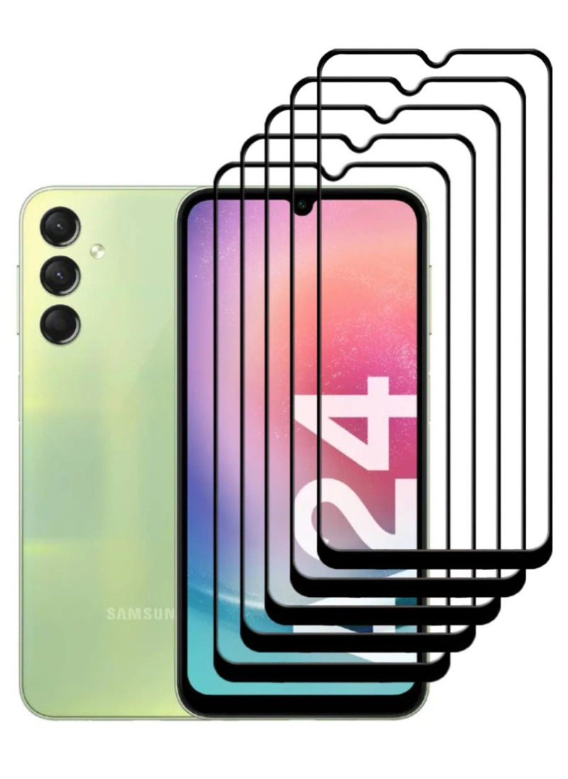 ACLIX 5 Pieces Antistatic ESD Dustproof Premium Quality High Definition Tempered Glass Screen Protector Designed For Samsung Galaxy A24 4G - Image 1