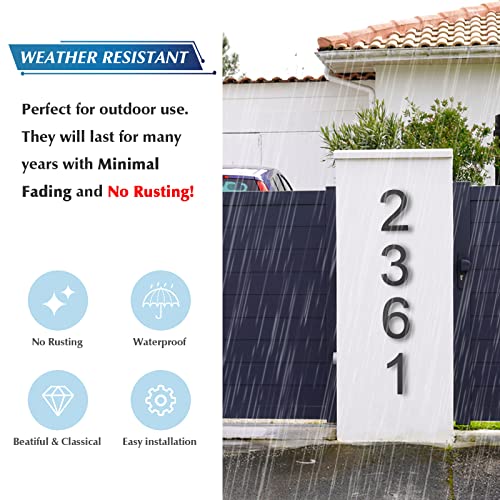 DEWEL 8 inch Floating Large House Numbers for Outside, Black Modern House Address Numbers Decor for 911 Visibility Signage with Nail Kits (House Number 5) - Image 4
