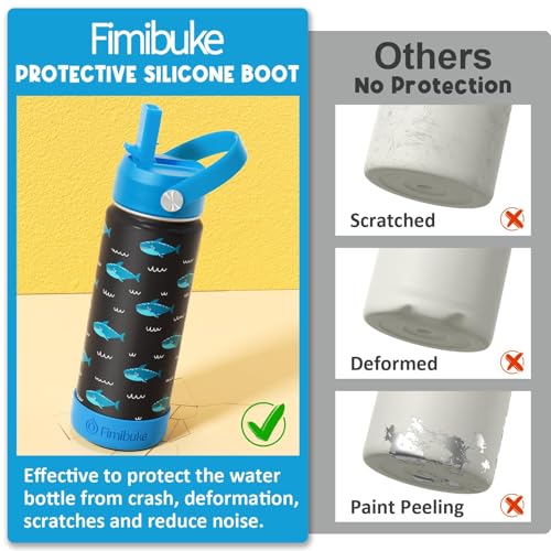 Fimibuke Kids Insulated Water Bottle, 18oz BPA FREE Kid Cup with Straw Double Wall Vacuum Tumbler 18/8 Stainless Steel Leak Proof Toddler Water Bottle for School Boys Girls (2 Pack, Unicorn/Dinosaur) - Image 5