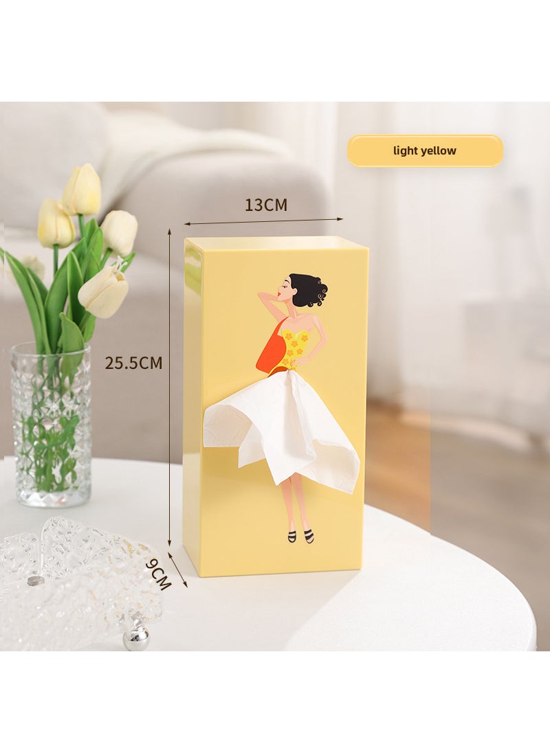 Generic Cartoon Girl Tissue Box Desk Decor Elegant and light yellow girl tissue box 
