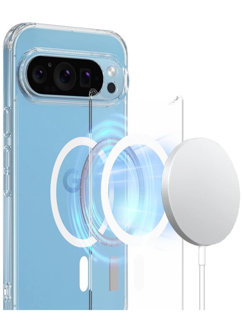 general Magnetic Case Compatible with Google Pixel 9 Pro XL 2024, Compatible with Mag-Safe Accessories, Shockproof Protective Phone Cover, Non-Yellowing Hard Clear PC Back - Image 2