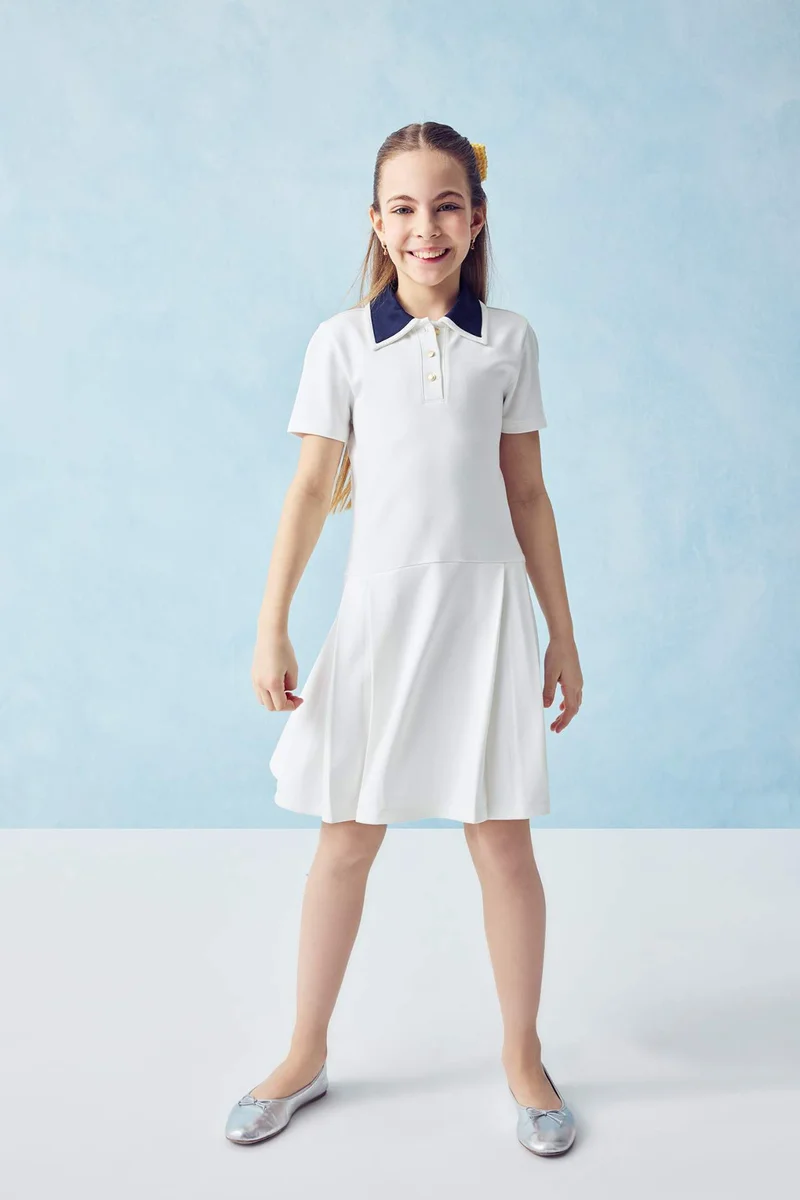ديفاكتو Girl Short Sleeve Knitted Dress