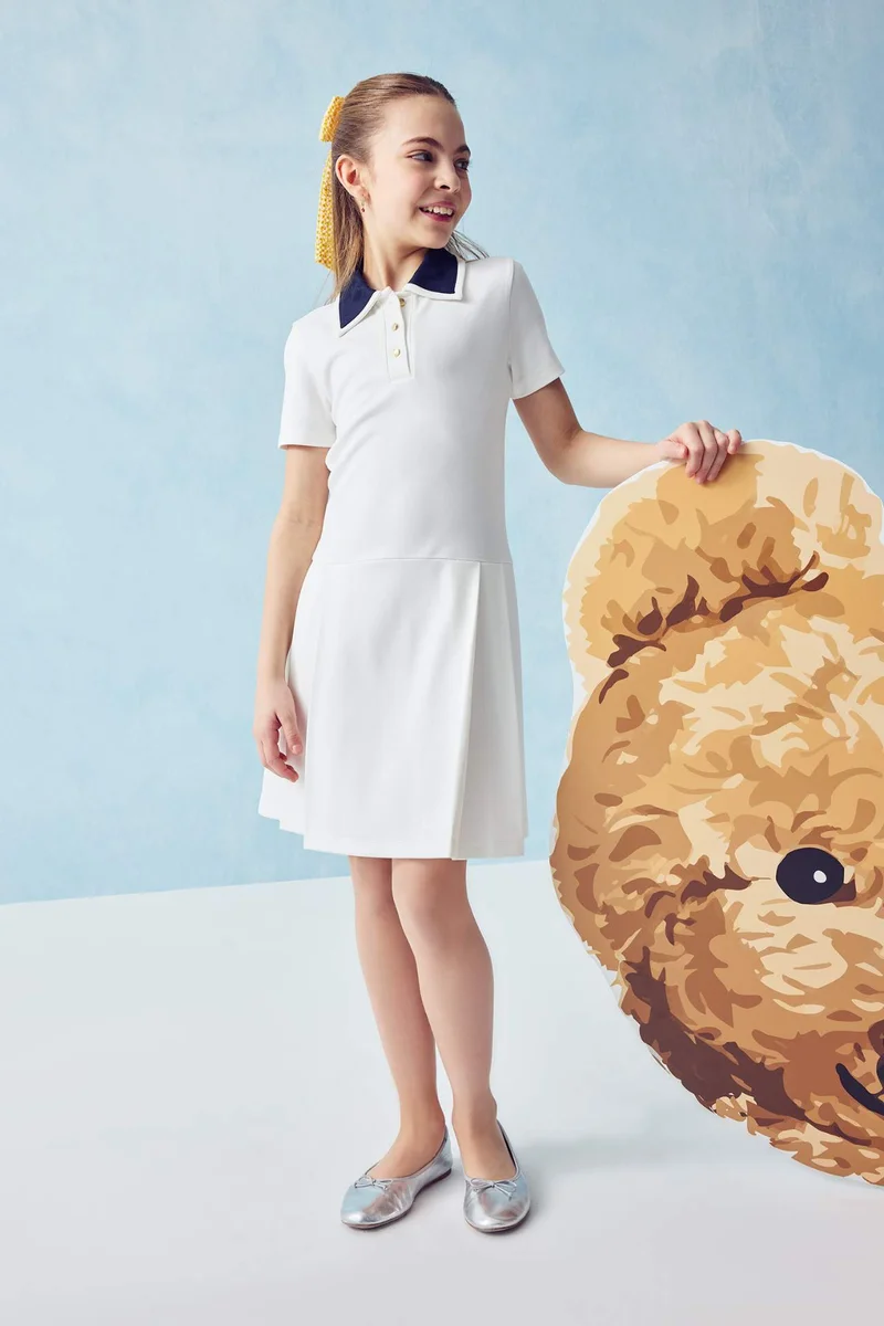 ديفاكتو Girl Short Sleeve Knitted Dress