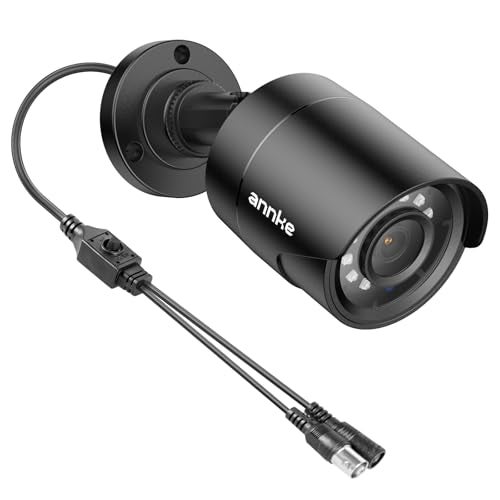ANNKE 1080p Security Camera 4-in-1 CCTV Bullet Wired Cam, AHD/TVI/CVI/CVBS, Analog Surveillance Video Add-On Black Camera for Outdoor Use, 100ft Clear Night Vision (Power Adapter Not Included) - E200 - Image 1