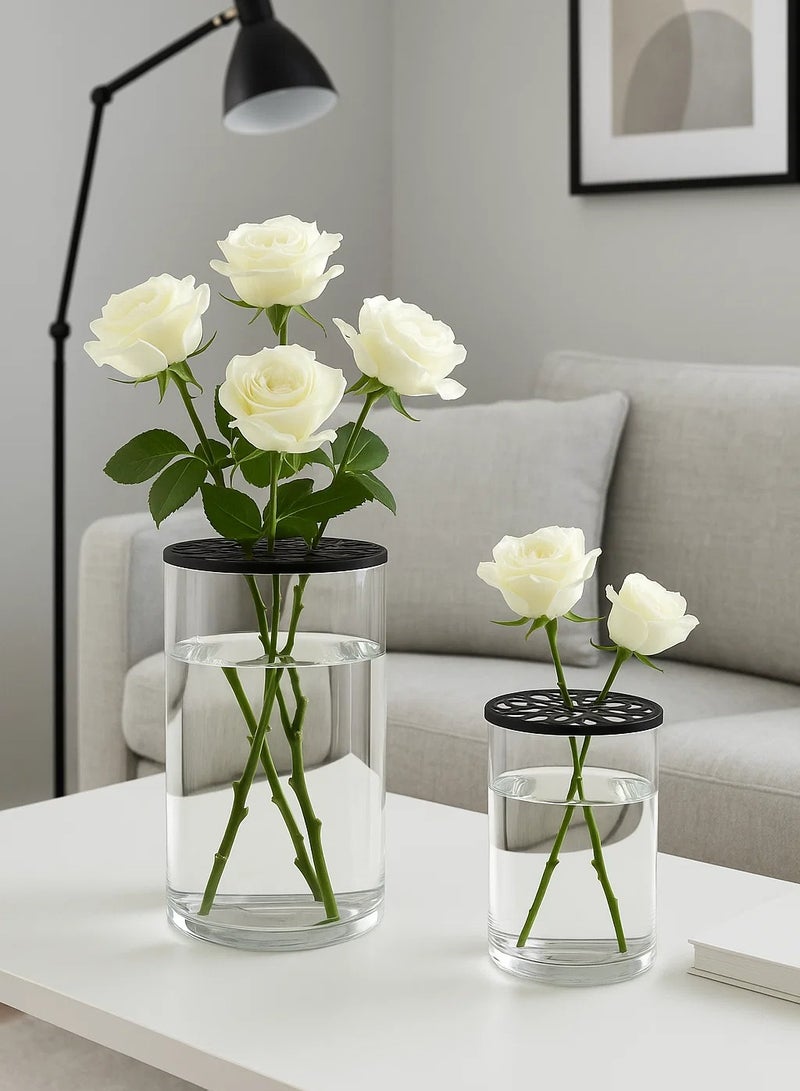 لوفت زجاج، مزهرية، مجموعة من قطعتين، زجاج شفاف مع غطاء - 164235 - Image 1