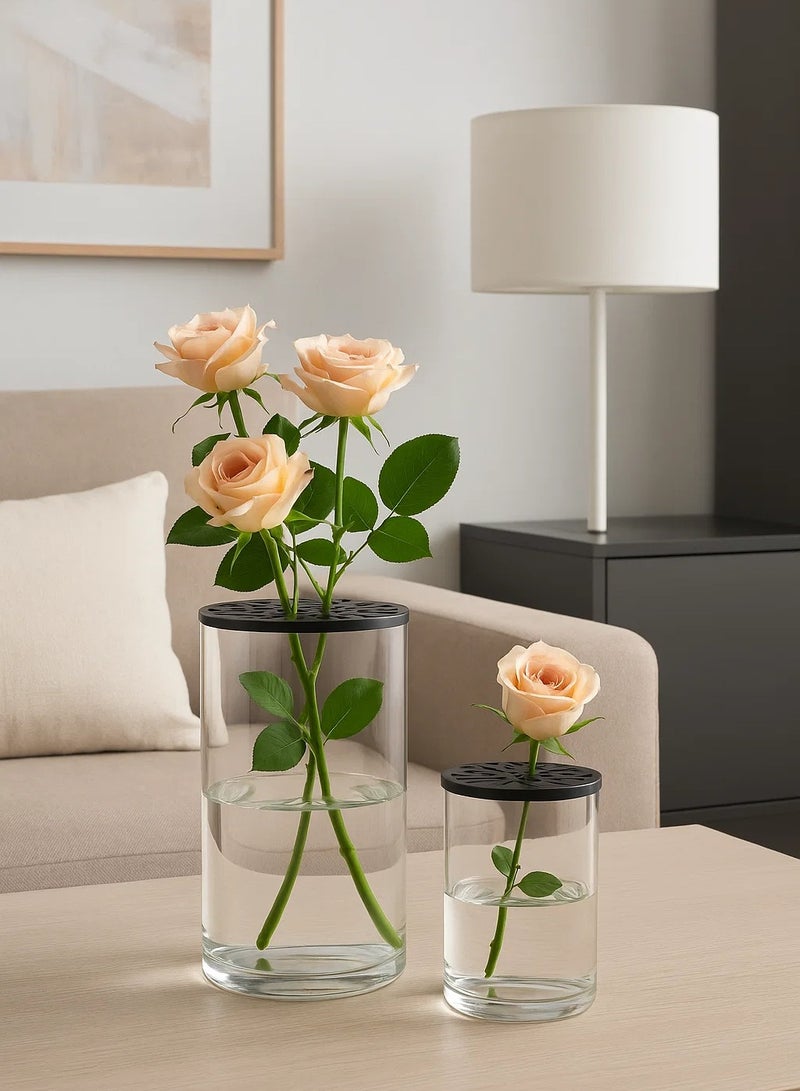 لوفت زجاج، مزهرية، مجموعة من قطعتين، زجاج شفاف مع غطاء - 164235 - Image 3