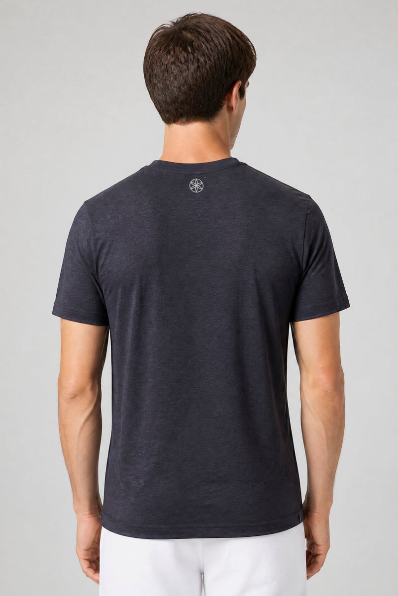 Gaiam Men Slim Fit Short Sleeve Training T-Shirt, Dark Grey Heather - Image 3