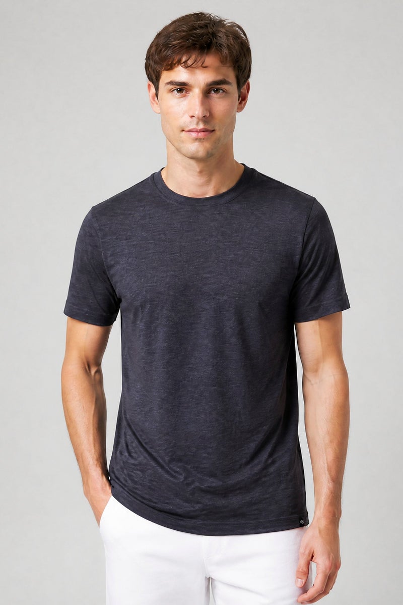 Gaiam Men Slim Fit Short Sleeve Training T-Shirt, Dark Grey Heather - Image 1
