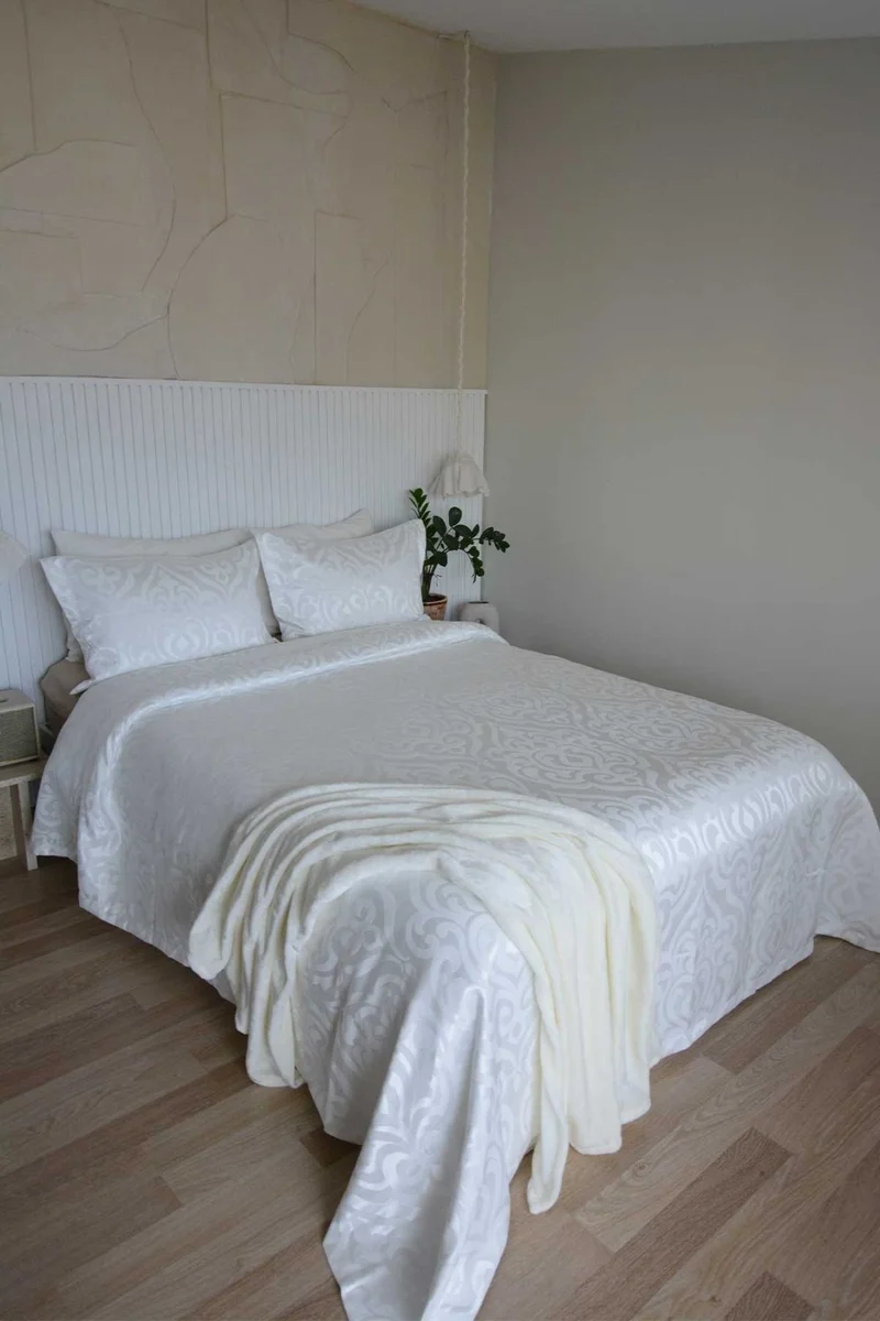 ايلارت bedspread Set Double Chenille Fabric Adriana Cream